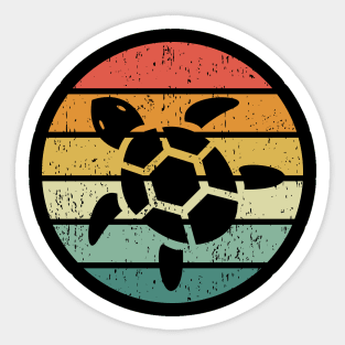 Vintage Sunset Turtle Sticker